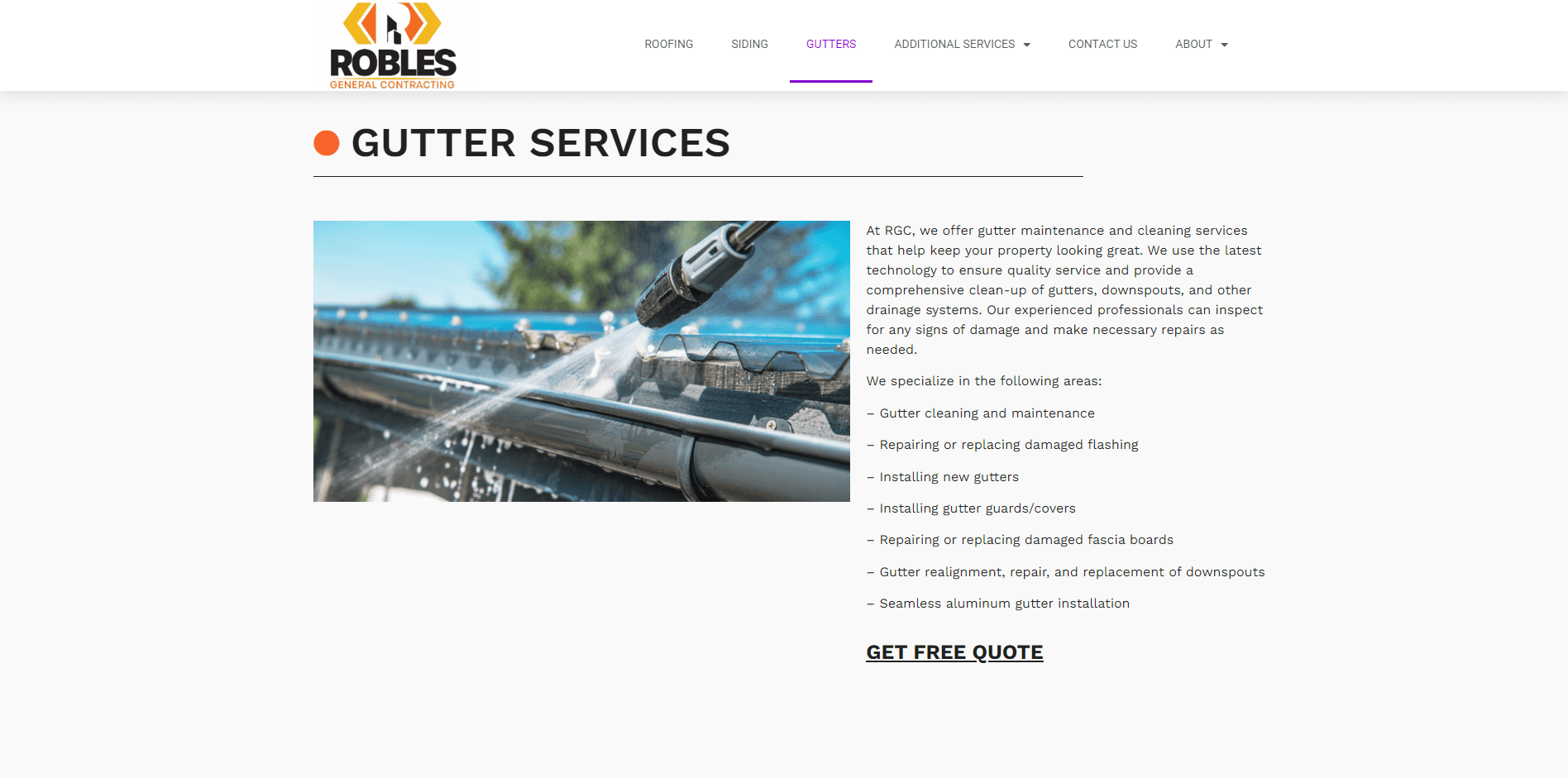 Robles General Contracting Homepage